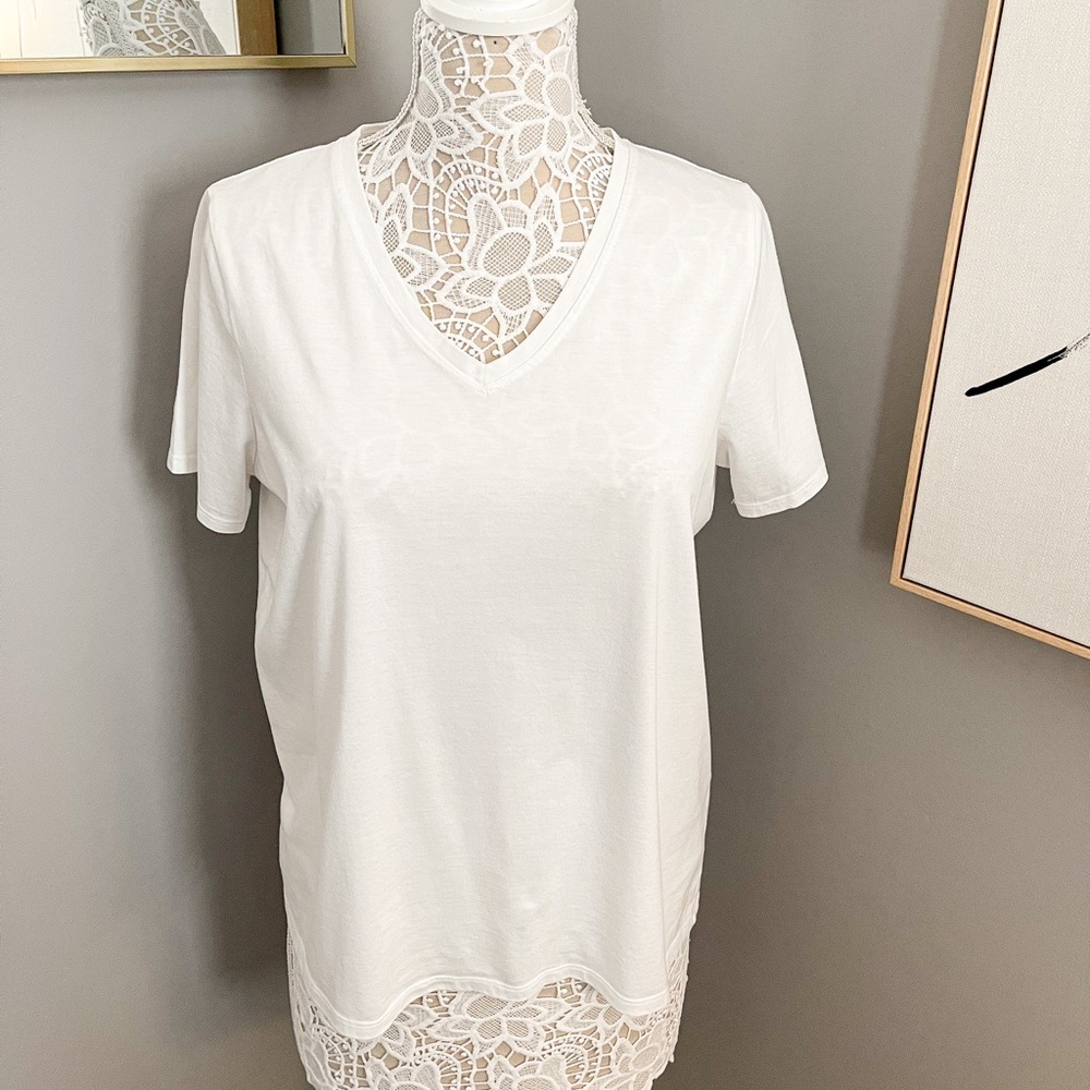 White V-Neck Tee